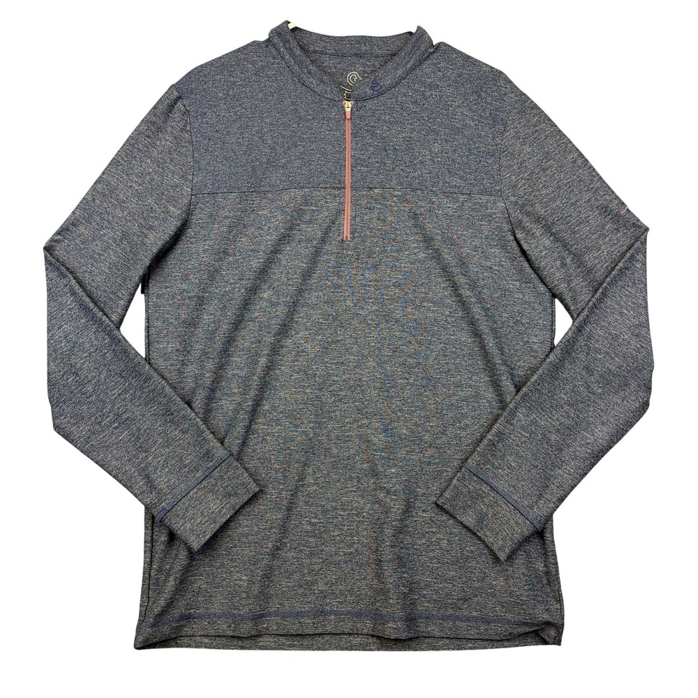Swannies Pullover Mens Medium Blue Heather 1/4 Zip Golf Performance Stretch